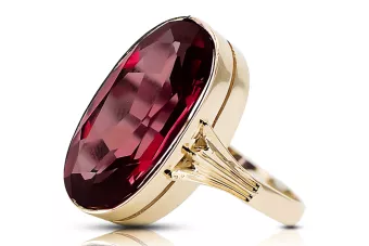 Inel Rubin Aur galben 14K Vintage bijuterii vrc113y
